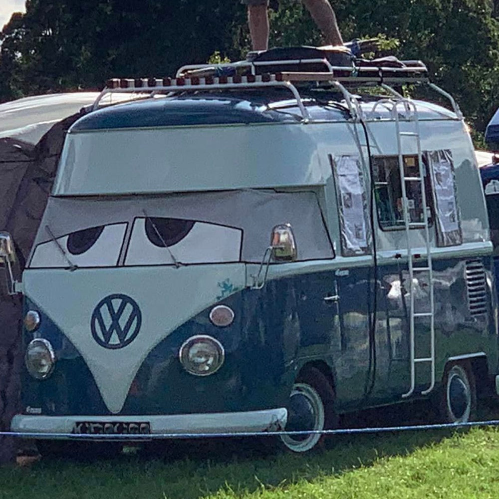 Buseyes Happy Frontscheiben Cover, passend für VW Bus T1