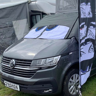 Buseyes happy Frontscheiben Cover, passend für VW Bus T5/T6