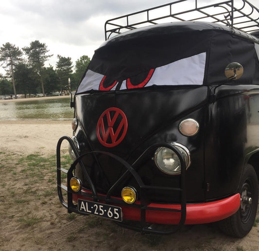 Buseyes Angry Frontscheiben Cover schwarz, passend für VW Bus T1
