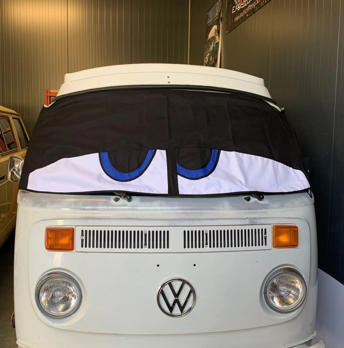 Buseyes Happy Frontscheiben Cover, passend für VW Bus T2
