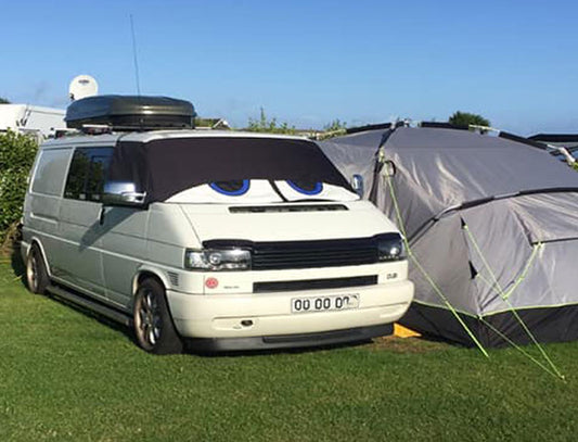 Buseyes Happy Frontscheiben Cover, passend für VW Bus T4